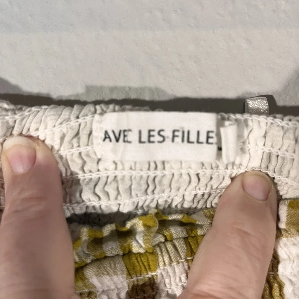 Avec Les Filles Cotton Check Tiered Smocked-Waist Maxi Skirt Tube Dress Size M - Picture 3 of 8